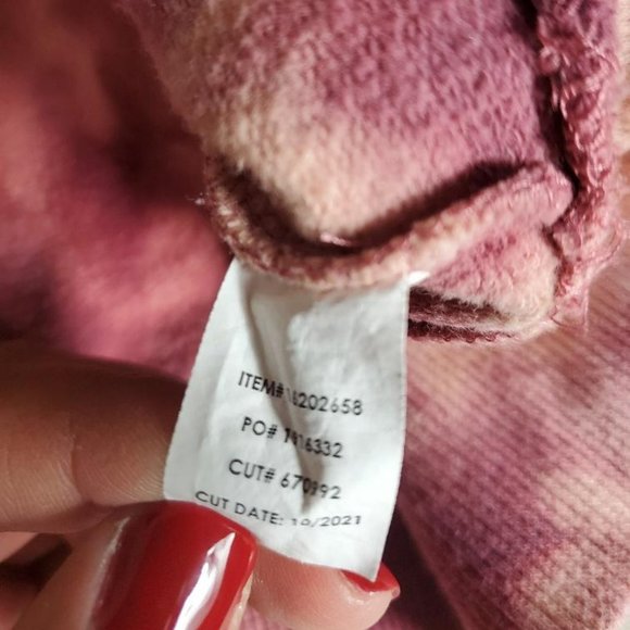 Torrid Active Hoodie Sweatshirt Womens 2 (18/20) Everday Fleece Burgundy Tie Dye - Picture 7 of 9